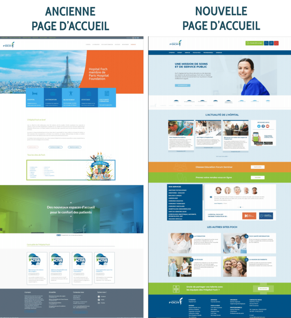 Montage page d'accueil Hôpital Foch