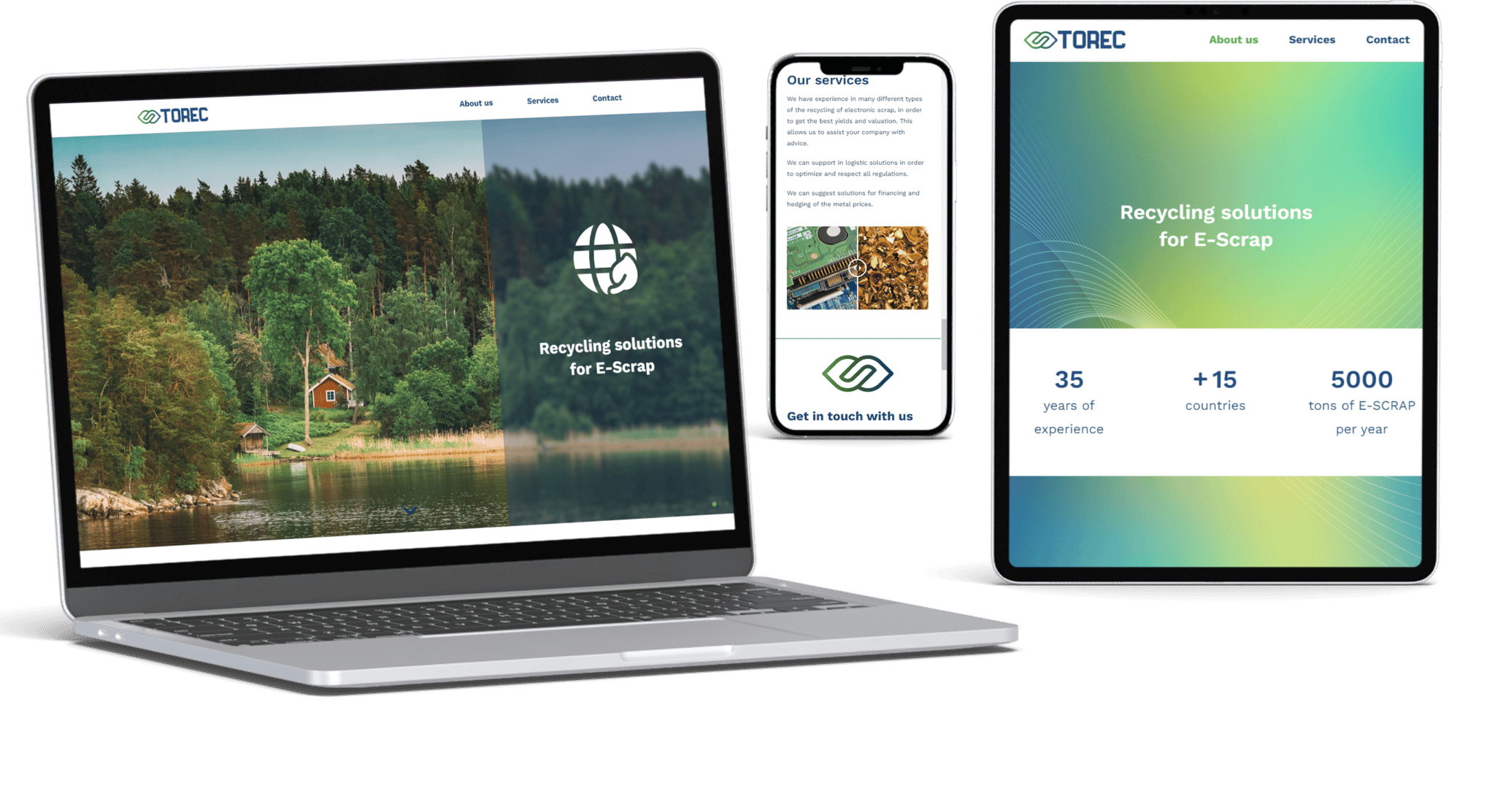 mock up site web torec