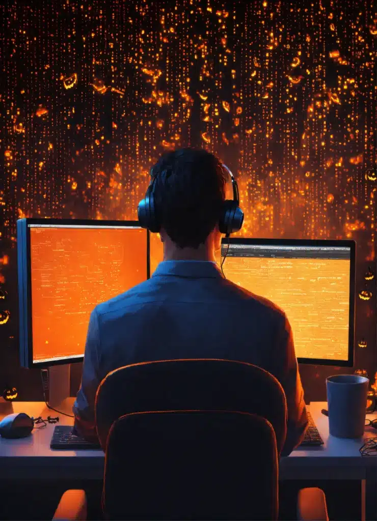 A man training programmer on his computer