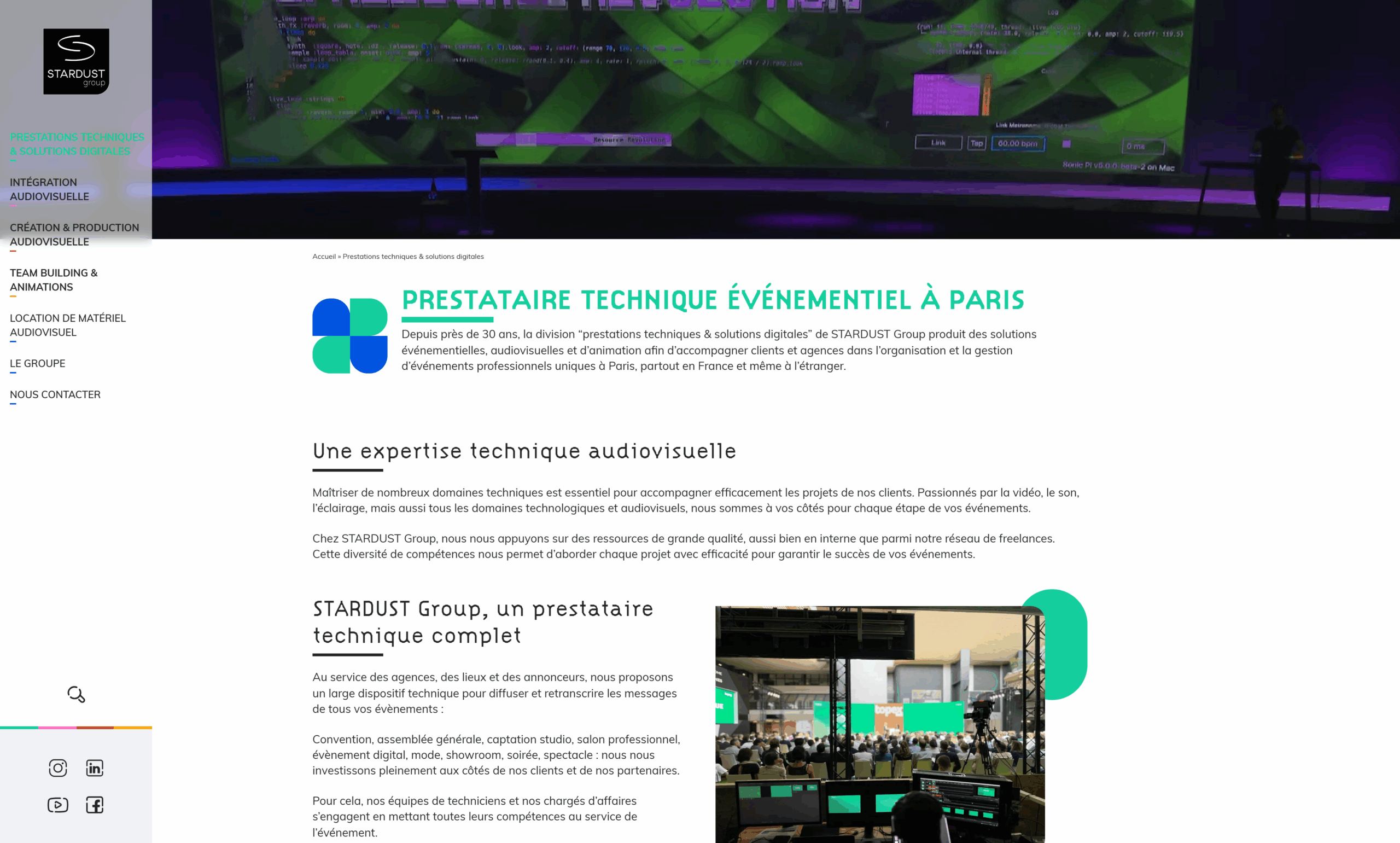 stardust-group.com_prestations-techniques_ Aperçu site internet Stardust Group